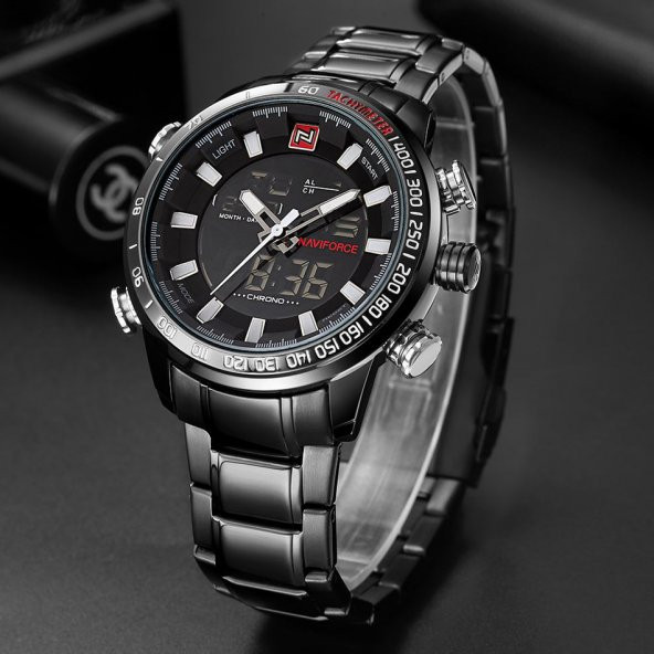 NaviForce Lüks Tasarım Çelik Saat Spor Erkek Kol Saati NF9093 - 10