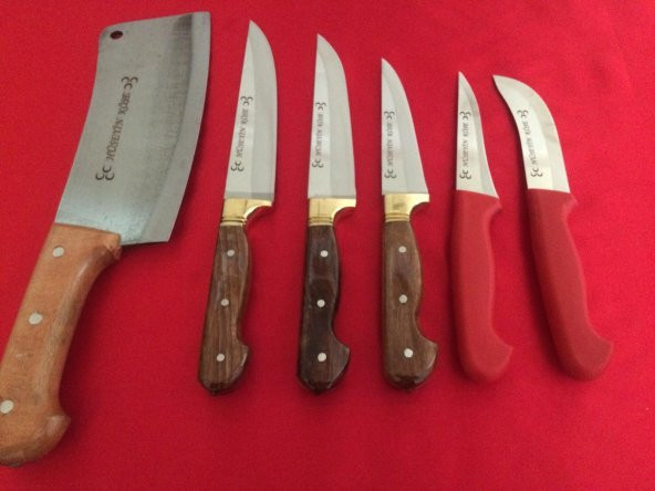 Yatağan El Yapımı 6'LI Kasap Mutfak Kurban Bıçakları Seti