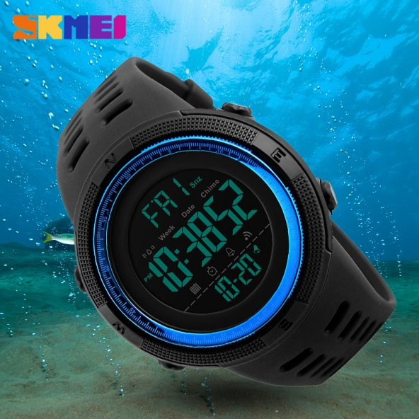 Skmei 1251 Su Geçirmez Sporcu Erkek Kol Saati Dijital Işıklı Saat - 7
