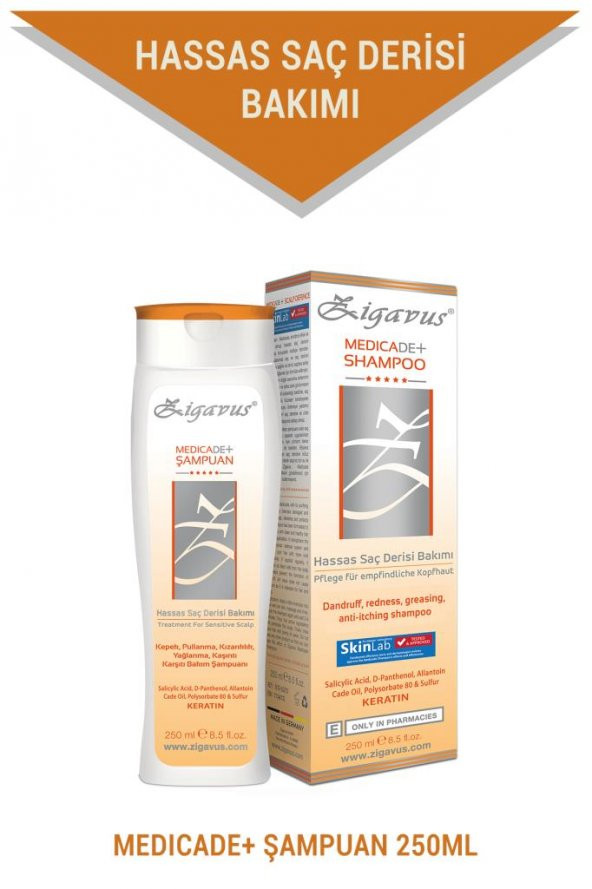 Zigavus Hassas Saç Derisi Bakımı İçin Medicade+ Medical Kepek Şampuanı 250ml