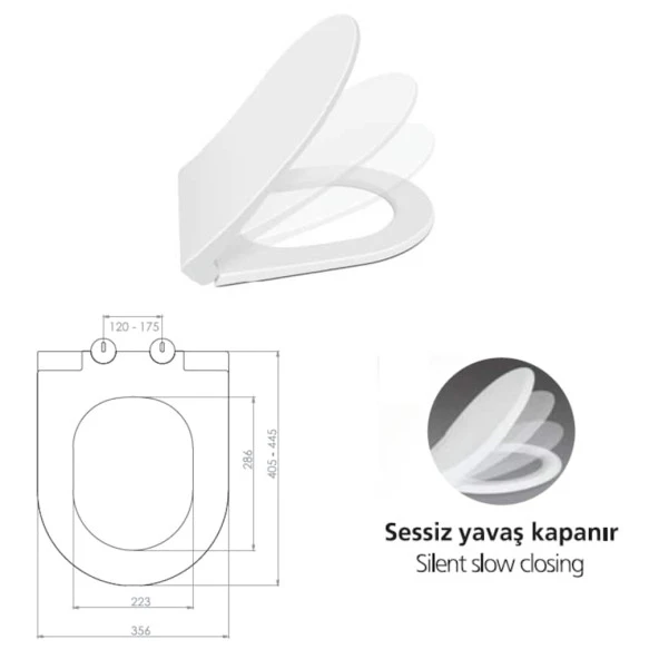 Nkp Slim İnci Yavaş Kapanan SOFT CLOSE AMARTİSÖRLÜ Klozet Kapağı - 2