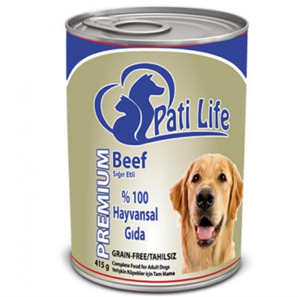 Pati Life Adult Beef Sığır Etli Tahılsız Yetişkin Köpek Konserves