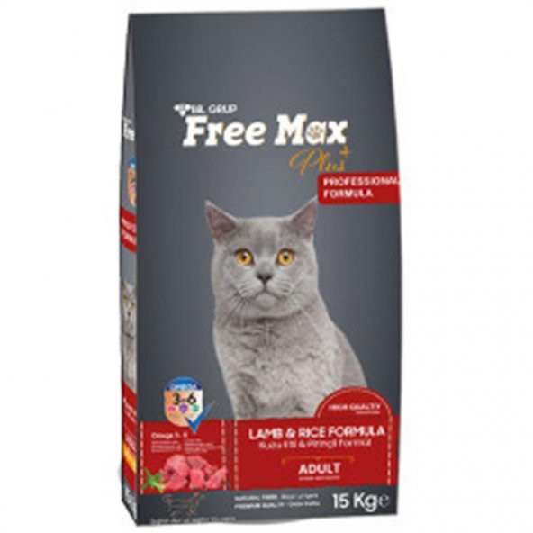 Free Max Lamb Doğal Kuzu Etli Yetişkin Kedi Maması 15 Kg
