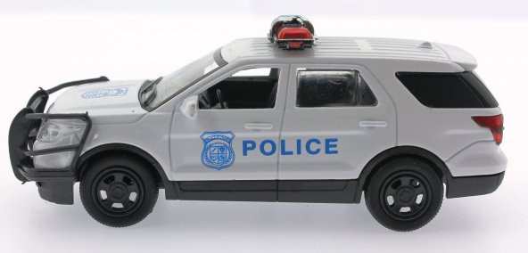 Çek Bırak Beyaz Metal Polis Aracı Sl6600-1B