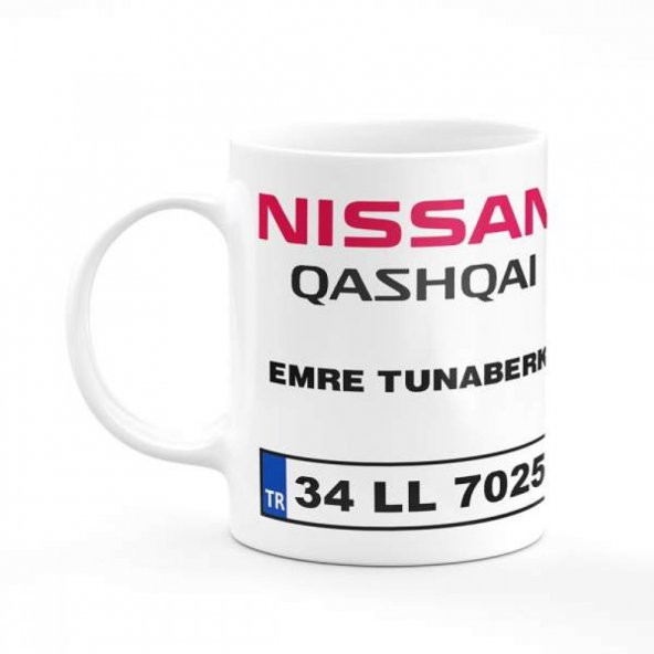 Nissan Qashqai Plaka ve İsme Özel Baskılı Kupa