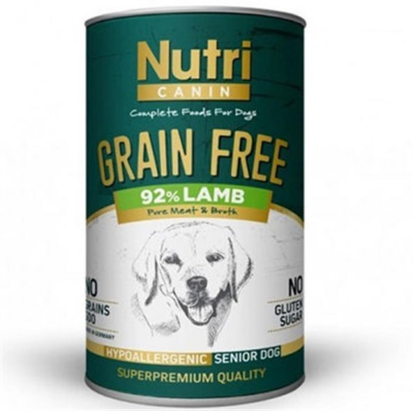 Nutri Canine Senior Grain Free Tahılsız Kuzu Etli Yaşlı Köpek Kon