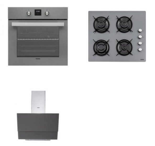 Vestel Gri Cam Ankastre Set - 1