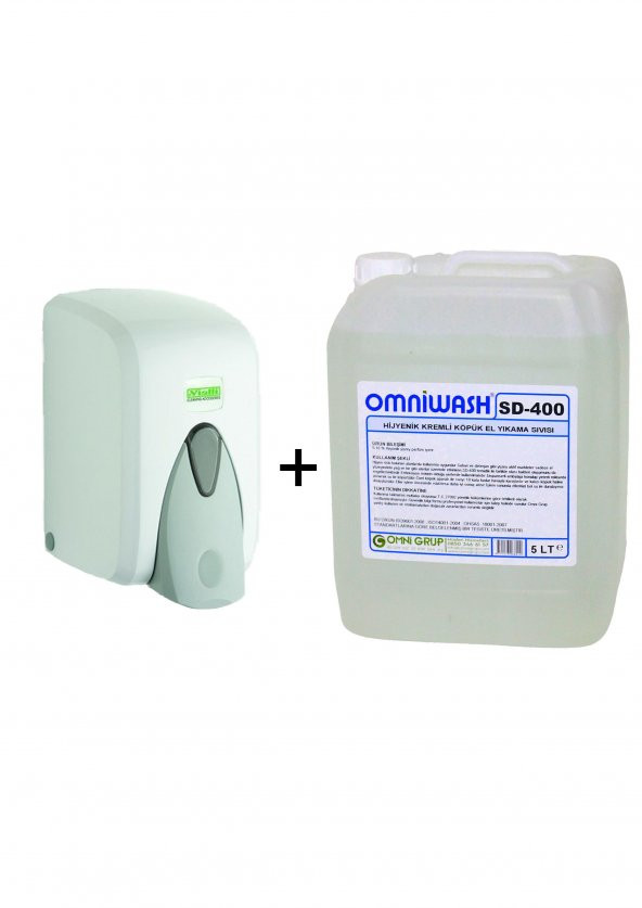 Omniwash SD-400 5 L Köpük Sabun + Vialli F5 Beyaz Köpük Dispenser