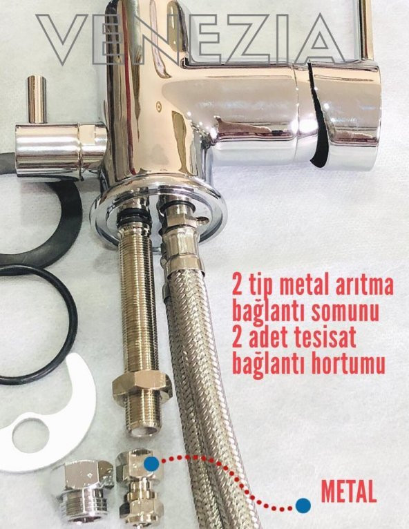 Venezia Nvita 3 yollu Su Arıtma ve Şebeke Musluklu Evye Bataryası - 3