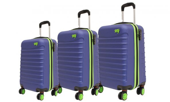 My Valiz Mavi-Yeşil 3 Boy Set - Büyük, Orta, Kabin Boy Abs Valiz, Bavul