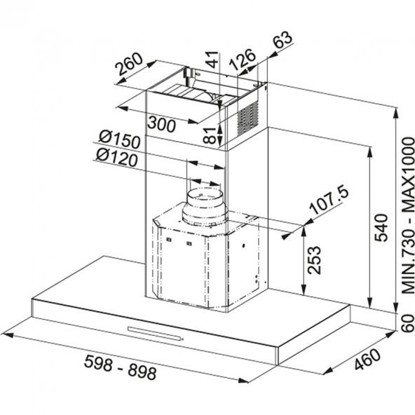 Franke Crystal FCR 625 TC WH XS Paslanmaz Çelik - Beyaz Cam Davlumbaz - 2