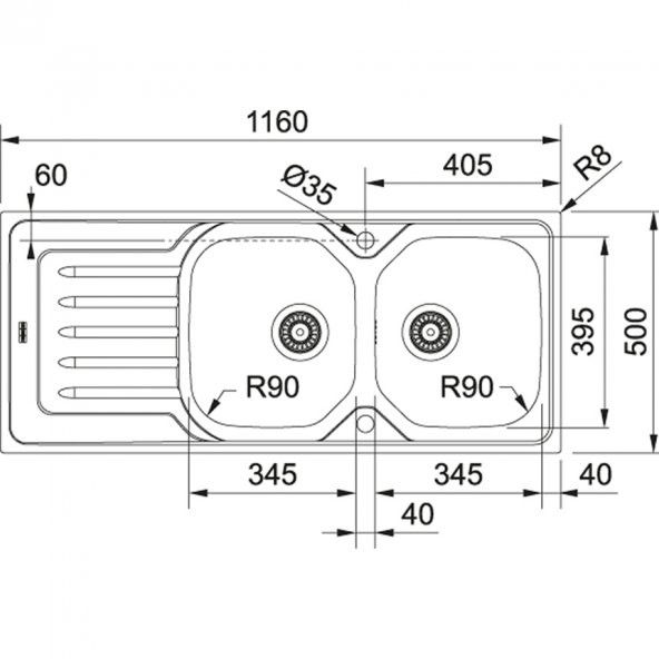 Franke Onda Line OLL 621 Dekor Evye - 2