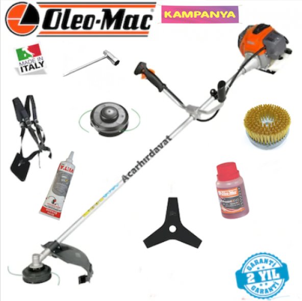 Oleo-Mac BCH 40 T Yan Tipi Motorlu Tırpan 2.0 Hp İtaly -Hediyeler