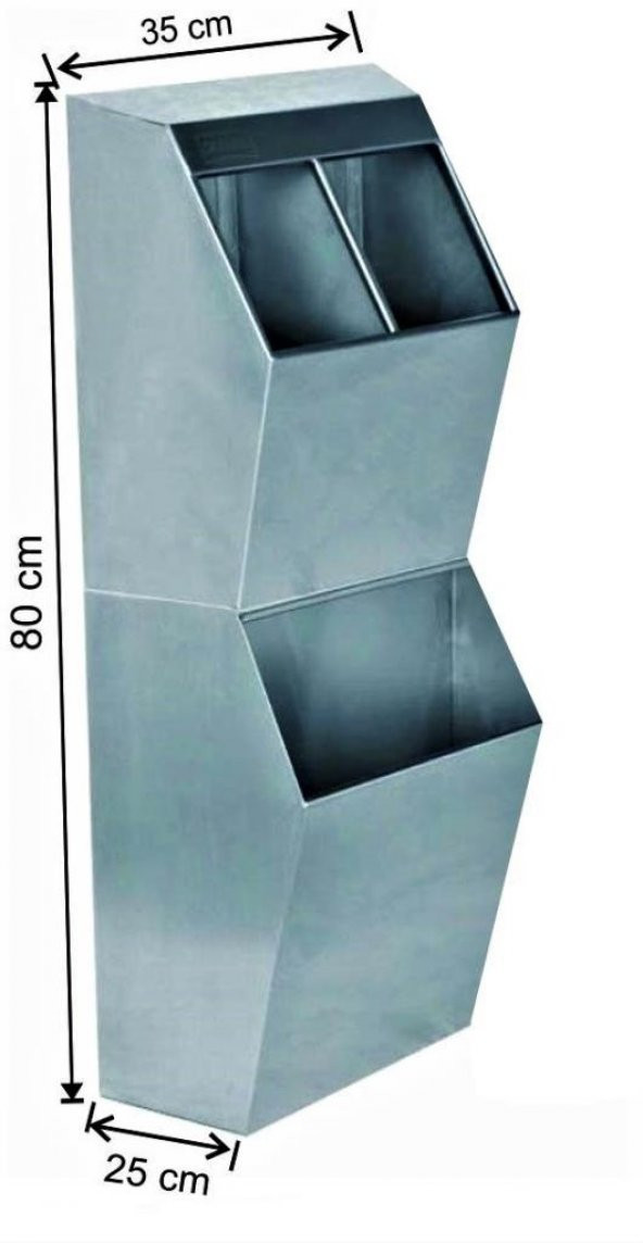 Arı Metal 2159 Galoş Bone Maske Kutusu Çöp Kovalı 2 Bölmeli - 2