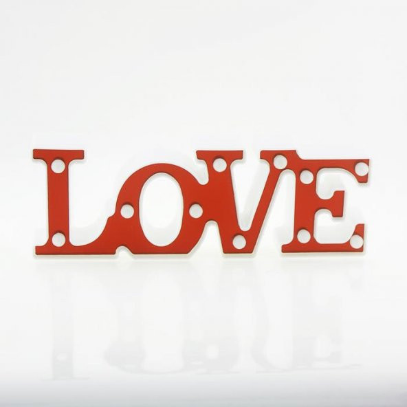 30cm Led Işıklı Plastik Love Yazısı Gece Lambası - 3