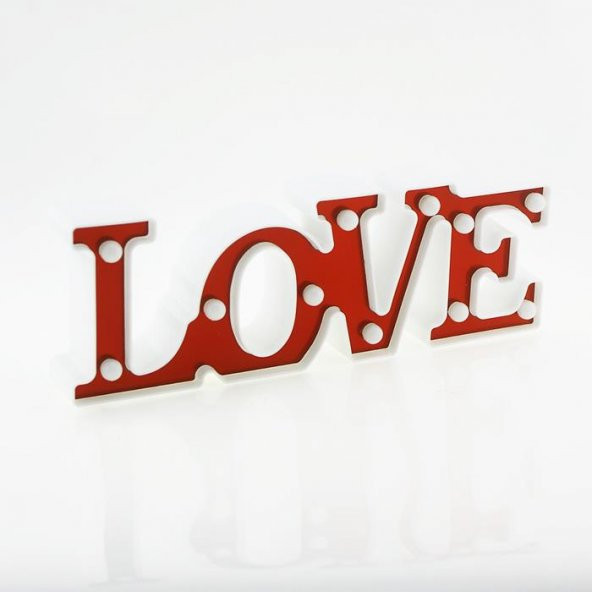 30cm Led Işıklı Plastik Love Yazısı Gece Lambası - 4