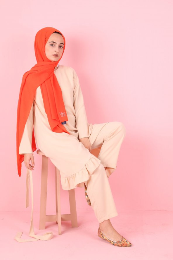 Beli Bağlamalı Fırfır Detay Tunik - 4