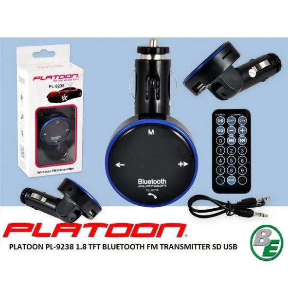 PLATOON PL-9238 1.8 TFT BLUETOOTH FM TRANSMITTER SD/USB