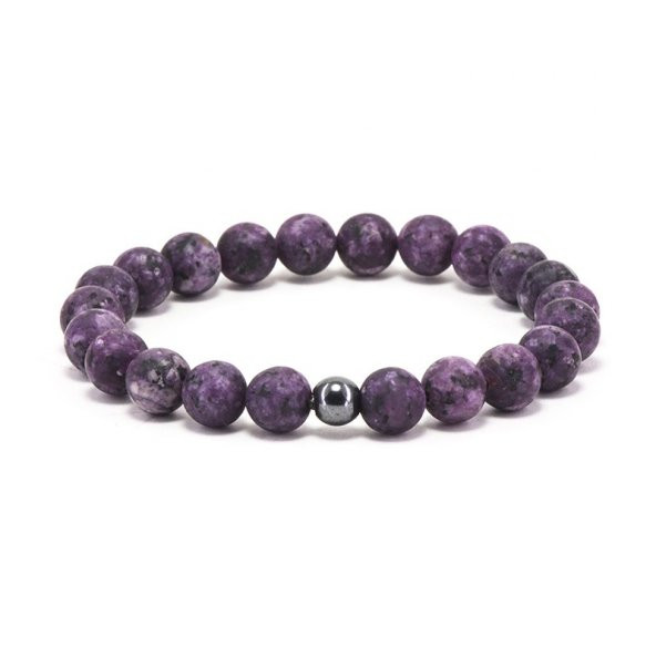 Doğal Taş Kuvars Taşı Bileklik ’Purple Rounds’