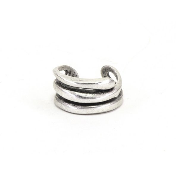 Antik Gümüş Kaplama Ayarlanabilir Yüzük ’Spiral’
