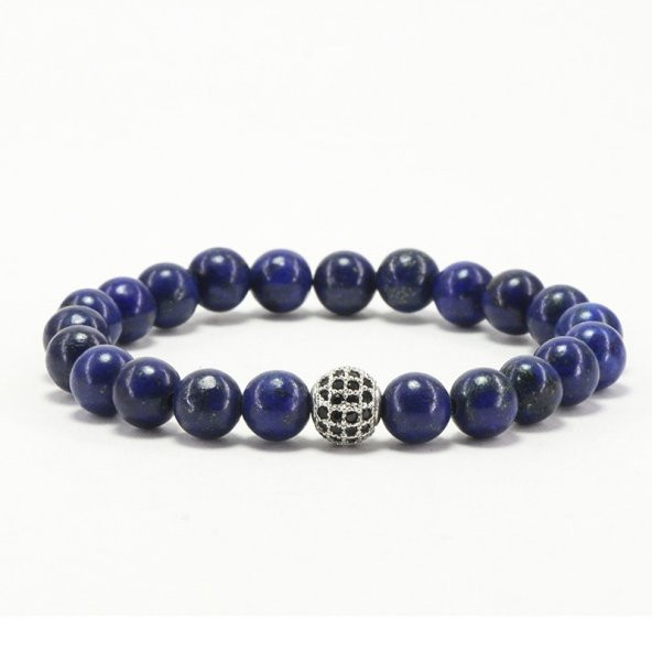 Doğal Taş Lapis Lazuli Bileklik ’Radiant Silver’