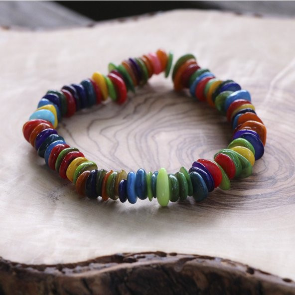 Doğal Taş Mat Gökkuşağı Bileklik ’Rainbow’ - 2