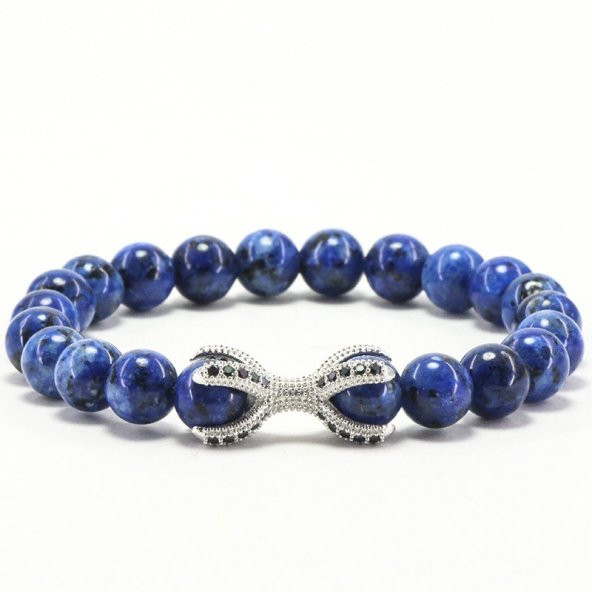 Doğal Taş Lapis Lazuli Bileklik ’Silver Claw’