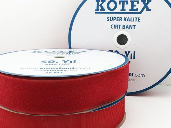 KOTEX CIRT BANT 3 CM DİKİLEBİLİR KIRMIZI 25 METRE