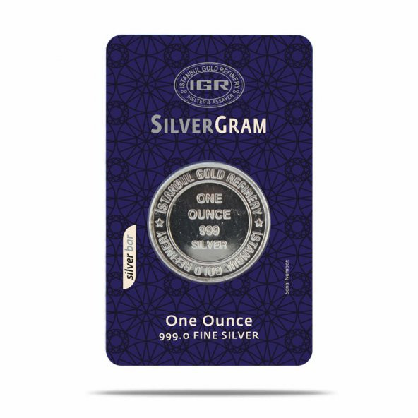 1 ONS 31,10 gr İAR Gram Külçe Gümüş - Yuvarlak