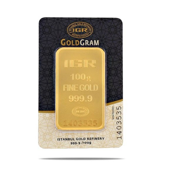 100 gr 999.9 Milyem Saf Gram Külçe Altın
