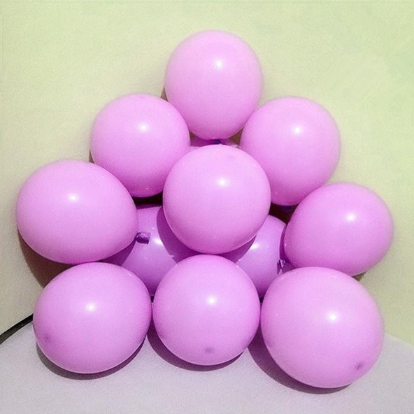 100 lü Adet Mor Soft Makaron Balon, Mat Pastel Balon Parti Süsü - 1