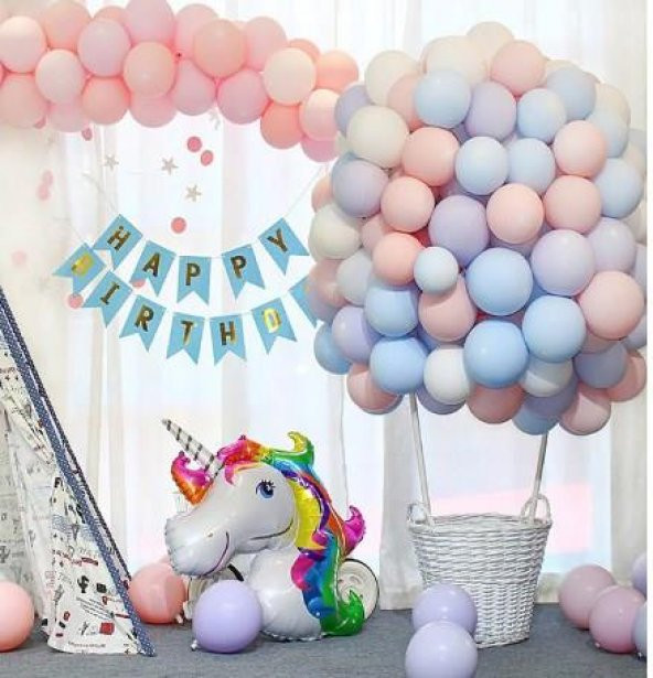 100 lü Adet Mor Soft Makaron Balon, Mat Pastel Balon Parti Süsü - 3