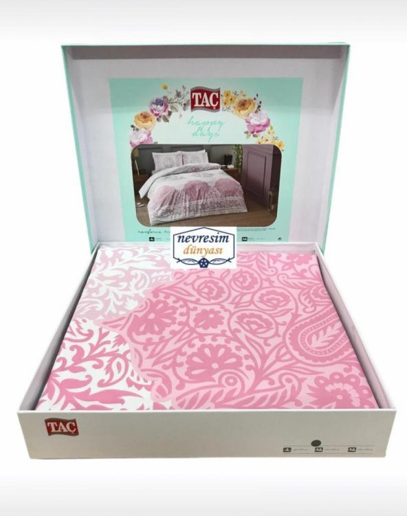 Taç Happy Days Ranforce Tek Kişilik  Nevresim Takımı Aryan Pembe - 2