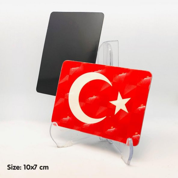 Türk Bayrağı Temalı Magnet 10x7 cm Ebadında Lens Kaplamalı 50 Adetli