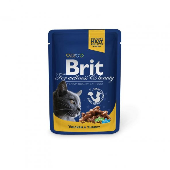 Brit Premium Tavuk ve Hindili Yaş Kedi Maması 100 Gr 12 Adet