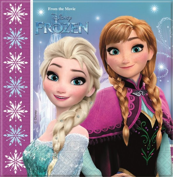 Frozen Elsa Anna Peçete Doğum Günü Parti Peçetesi 20 Adet 33x33cm