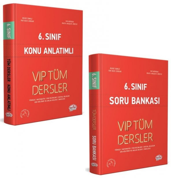 Editör Yayınları 6. Sınıf VIP Tüm Dersler Konu Anlatımlı ve Soru Bankası