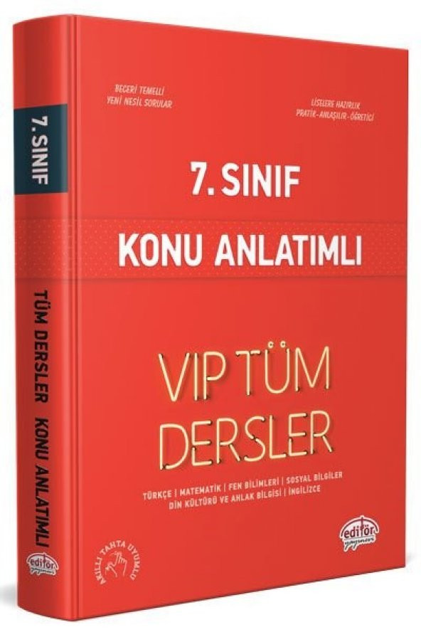Editör Yayınları 7. Sınıf VIP Tüm Dersler Konu Anlatımlı Kırmızı Kitap