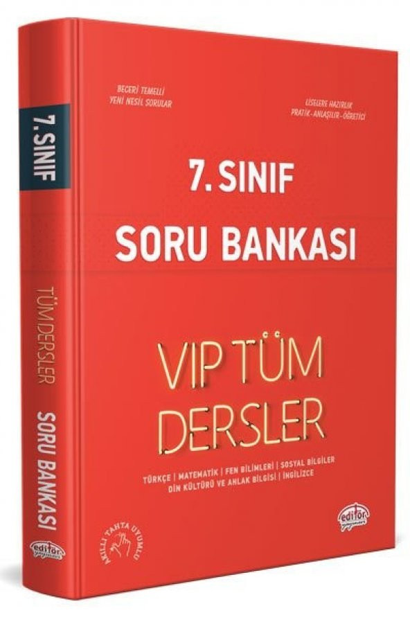 Editör Yayınları 7. Sınıf VIP Tüm Dersler Soru Bankası Kırmızı Kitap