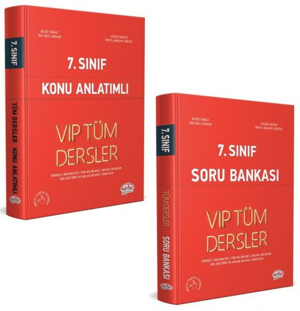 Editör Yayınları 7. Sınıf VIP Tüm Dersler Konu Anlatımlı ve Soru Bankası