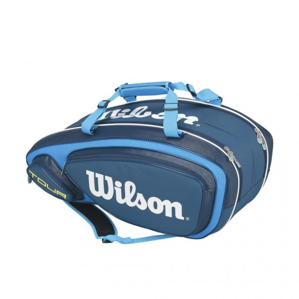 Wilson Tenis Çantası Tour V 9 Mavi-Beyaz  ( WRZ843609 )