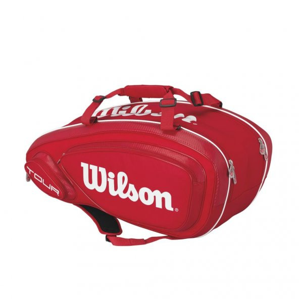 Wilson Tenis Çantası Tour V 9 Kırmızı-Beyaz (WRZ847609)