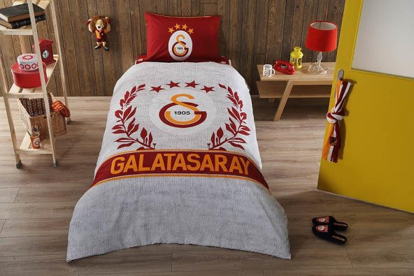 Taç Galatasaray Grey Tek Kişilik Lisanslı Nevresim Takımı