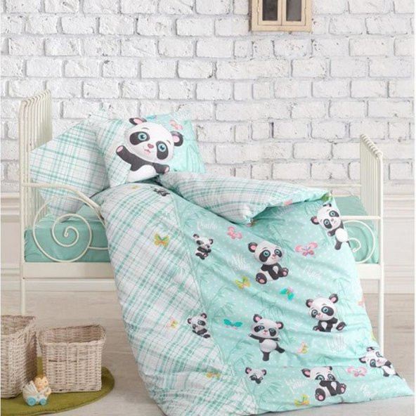 Cotton Box Panda Mint Bebek Nevresim Takımı