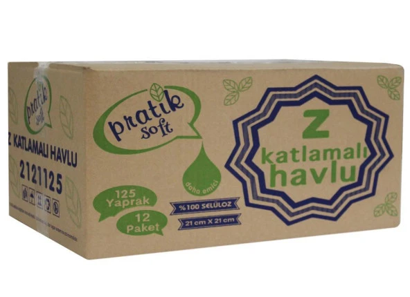Pratiksoft Z Katlama Dispenser Kağıt Havlu 125 x 12 Paket - 2