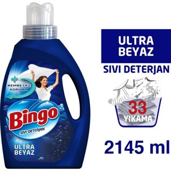 Bingo Ultra Beyaz Sıvı Çamaşır Deterjanı 2145 ml