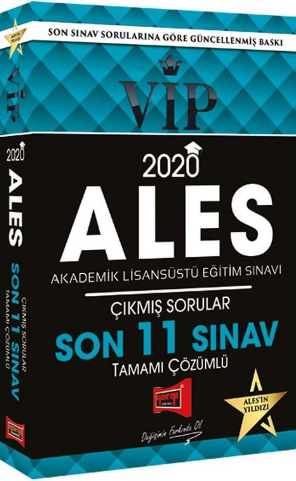 Yargı Yayınları 2020 ALES VIP Tamamı Çözümlü Son 11 Sınav Çıkmış Sorular