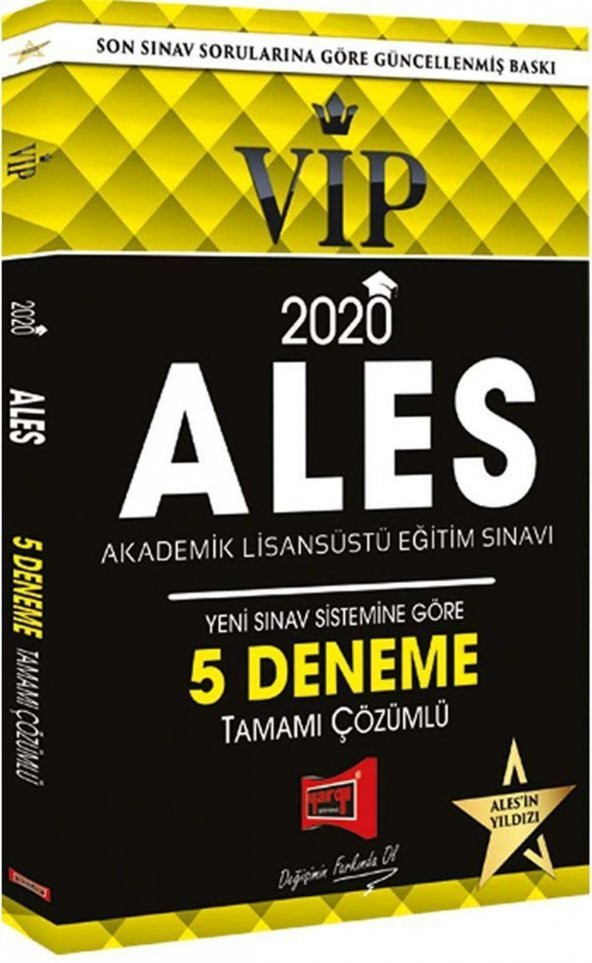 Yargı Yayınları 2020 ALES VIP Tamamı Çözümlü 5 Deneme