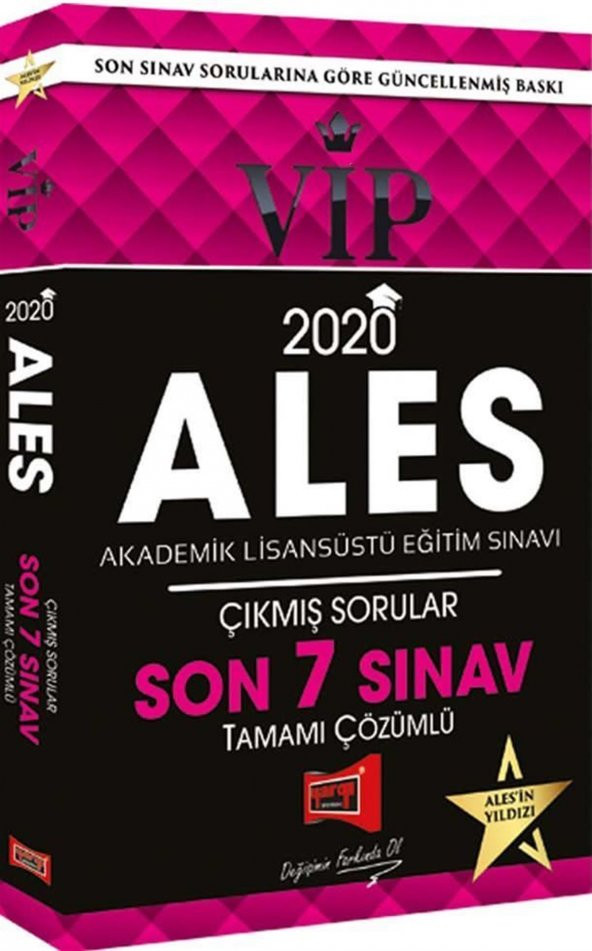 Yargı Yayınları 2020 ALES VIP Tamamı Çözümlü Son 7 Sınav Çıkmış Sorular
