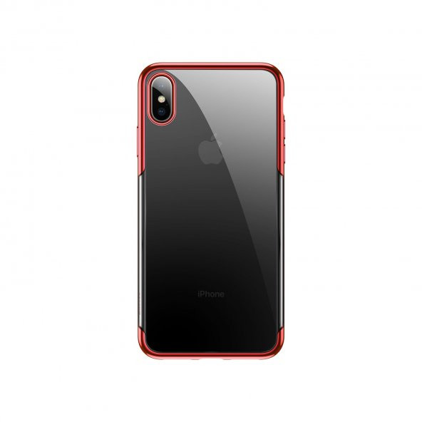 Vendas Baseus iPhone XS Max Shining Serisi Kırmızı Silikon Kılıf + Vendas Ekran Koruyucu